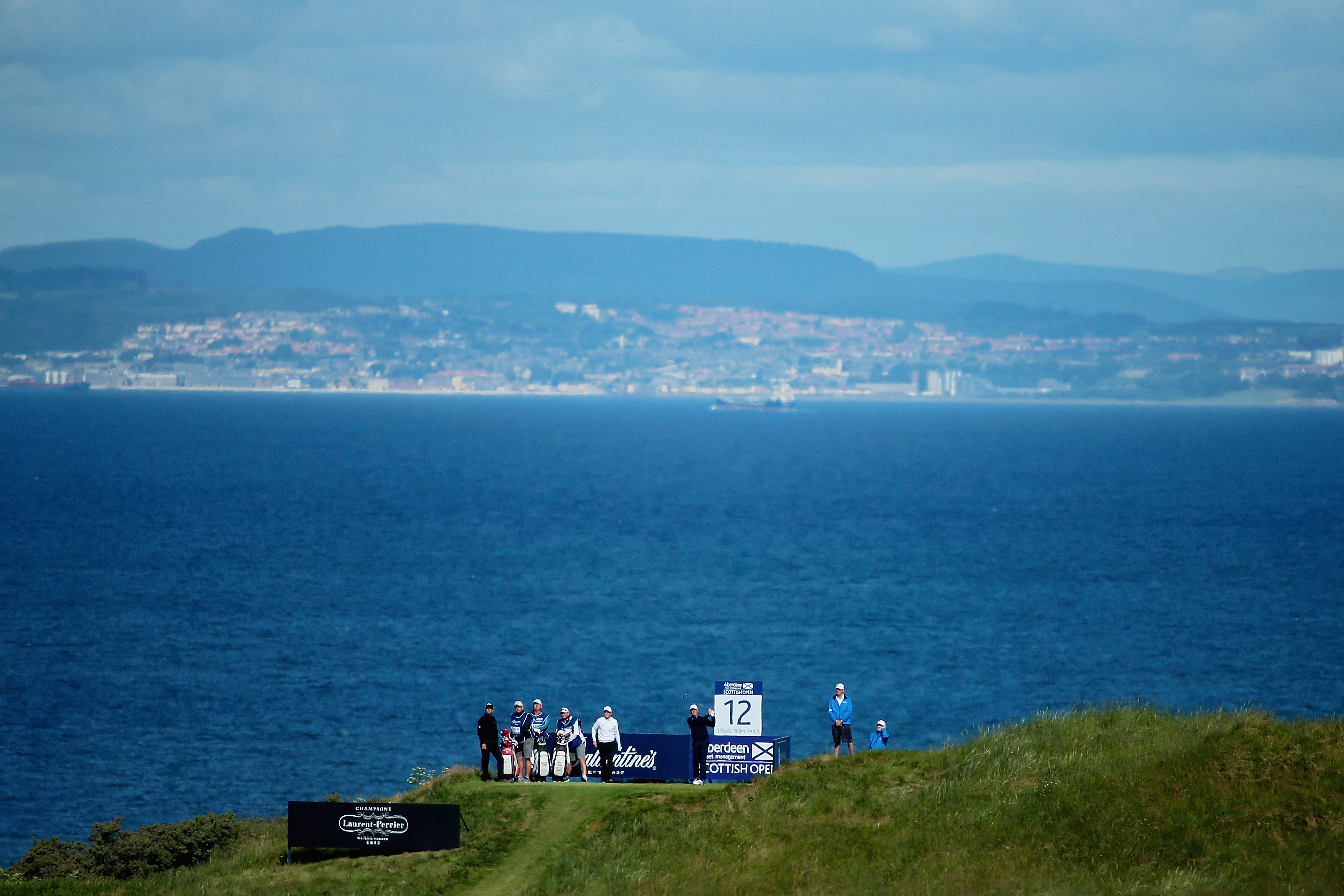 View of a gold course over looking the sea