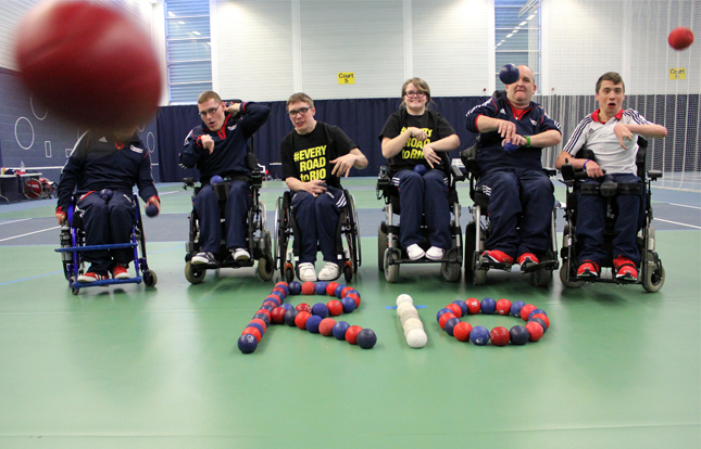 Group of boccia players
